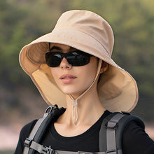 Load image into Gallery viewer, Wide Brim Ponytail Summer Hat With Ear Neck Protection Flap
