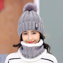 Load image into Gallery viewer, 2-Piece Knitted Beanie Hat and Neck Scarf Set
