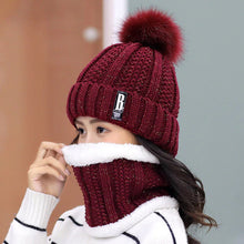 Load image into Gallery viewer, 2-Piece Knitted Beanie Hat and Neck Scarf Set
