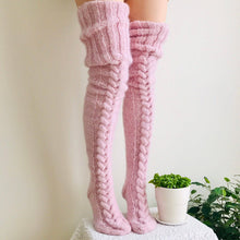 Load image into Gallery viewer, French Cable Knit Over The Knee Socks
