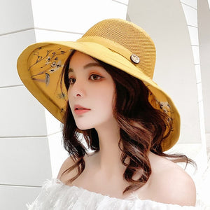 Wide Brim Cotton Solid Summer Hat